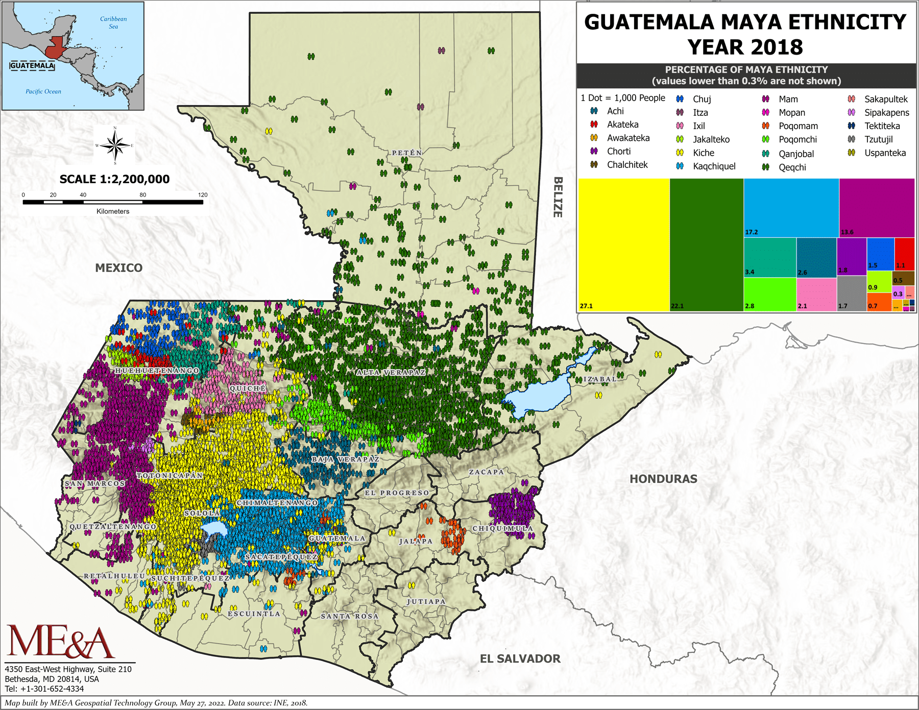 Guatemala Maya Ethnicity map (2018)