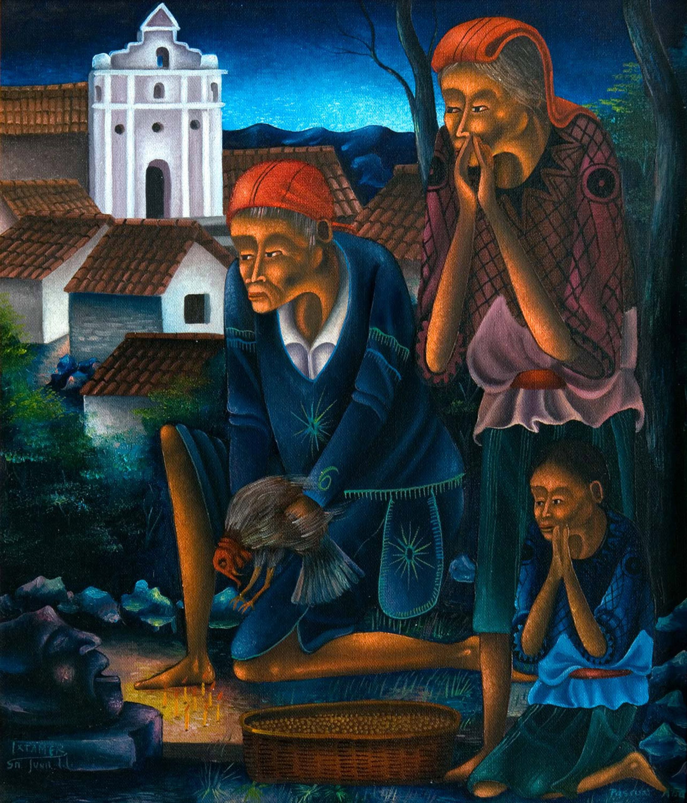 Pascual Abaj, oil painting on canvas by Ixtamer