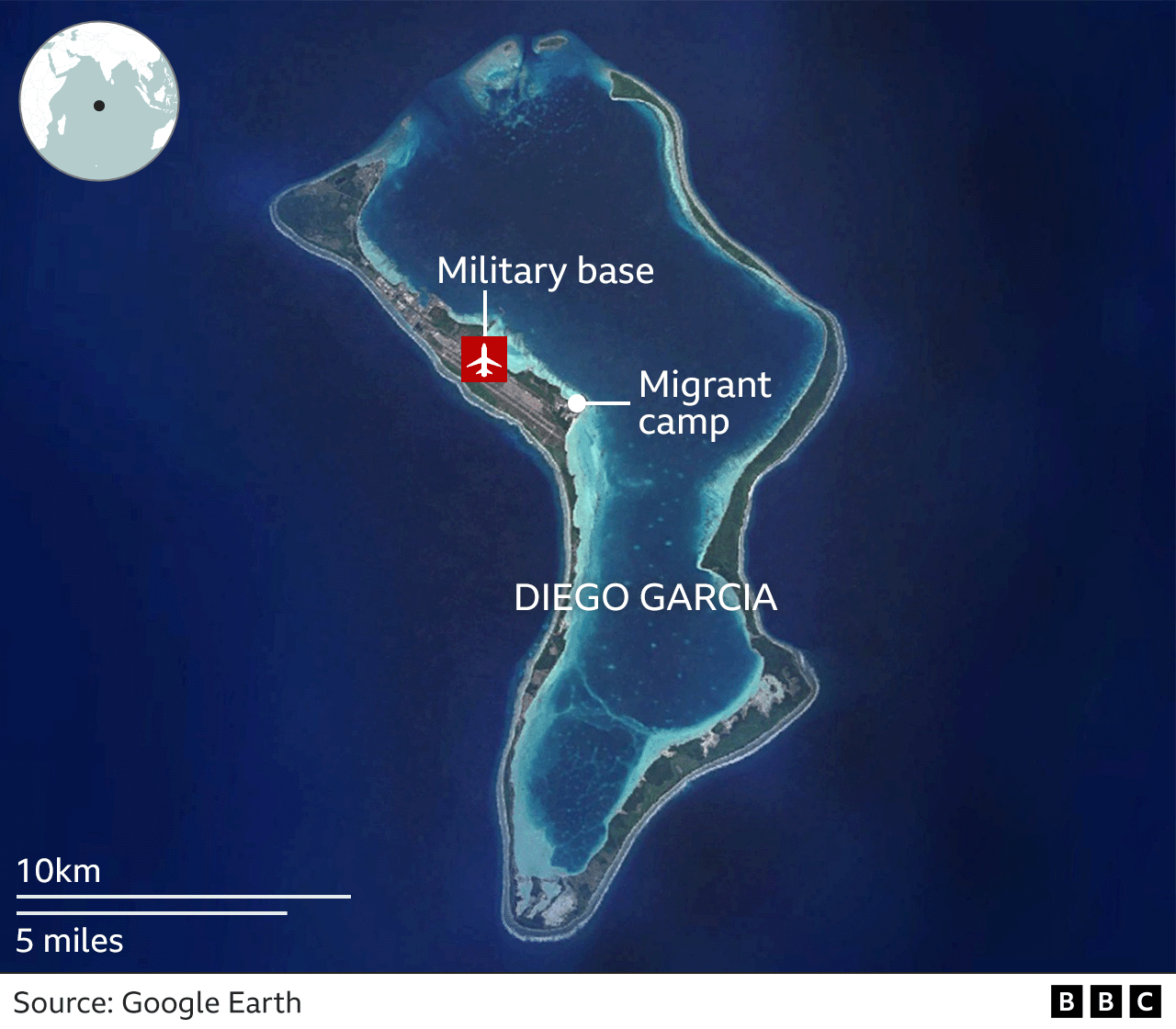Google Earth map of Diego Garcia